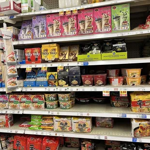 shelves of snacks