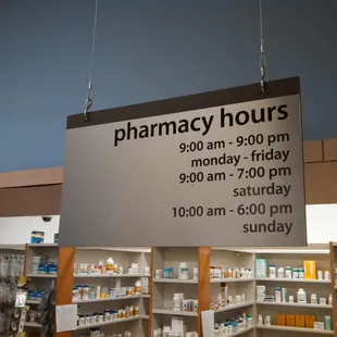 Pharmacy hours.