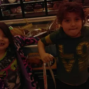 two children in a store