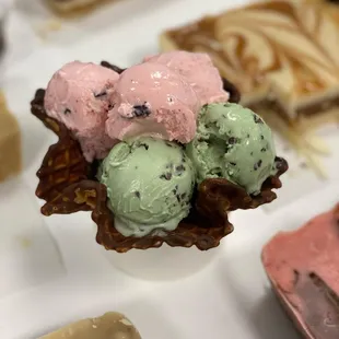 a variety of ice creams