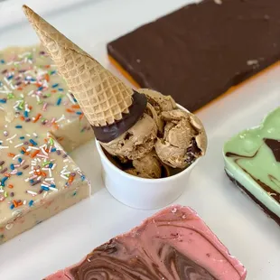 a variety of ice creams