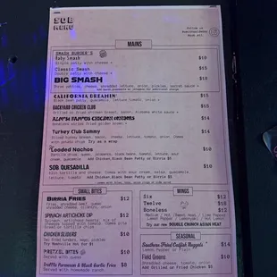 Food menu