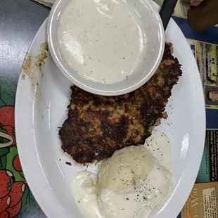 Country fried steak gravy on the side