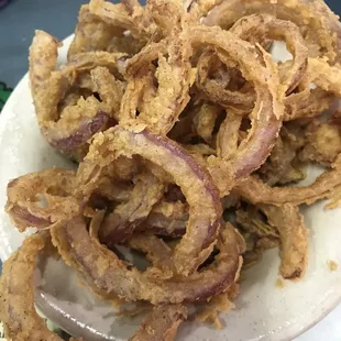 Thin &amp; crispy onion rings were great!