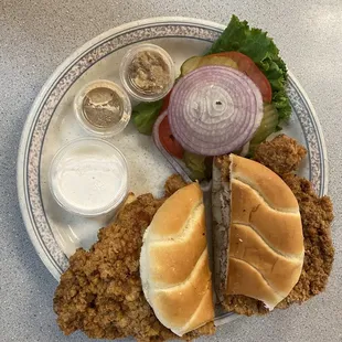 Pork tenderloin with two types of horseradish.