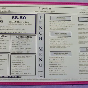 Lunch Menu