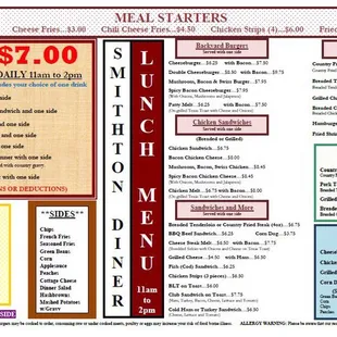 Our Lunch Menu.