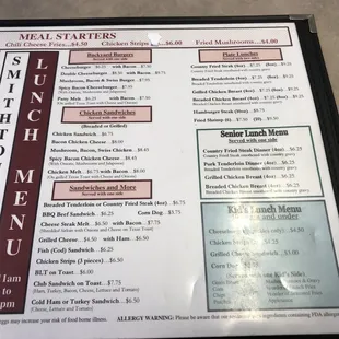 menu