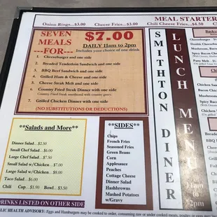 menu