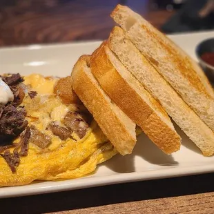 This Farmers Omelette was just ok, I wouldn't order it again though.  The toast was excellent.