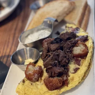 Farmers omelette with crema on the side