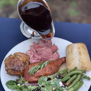 Wedding Dinner: Prime Rib, Chicken, Rosemary Sweet Potato, Brown Sugar Pecan Green Beans, Dinner Salad &amp; Warm Ciabatta Roll