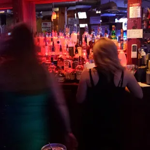 a woman at the bar