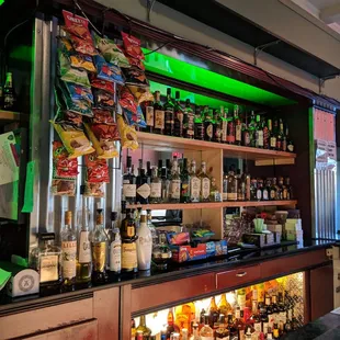 a bar filled with liquor