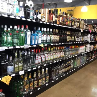 shelves of liquor