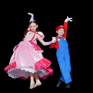 Mario and Peaches dancing.  Competitive Dance Duet