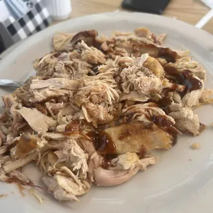 Suppose to be pulled chicken but it's really dry with no flavor. Everything we had ordered was bland anyways.