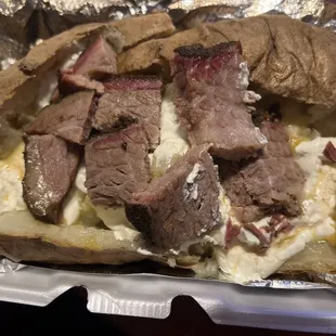 LOADED BAKED POTATO WITH BRISKET!