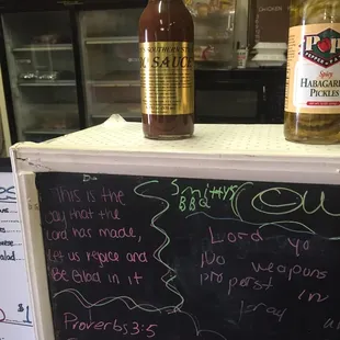 Buying the sauce and reading all the scripture passages!