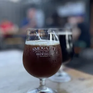 two glasses of beer
