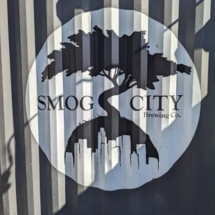 Smog City logo on the wall