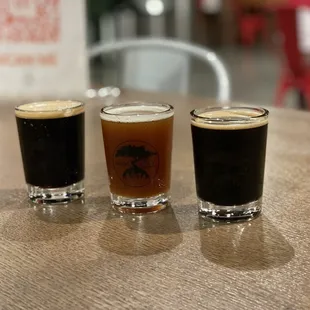 3 tasters: Coffee Porter, Is Ticking Clock, Bourbon Barrel O.E.