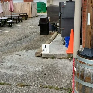 Keep walking, the entrance is on the right