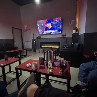 Here is the seating area at the rear of the bar.