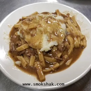During the Winter, Beef &amp; Noodles over Real Mashed Potatoes is served as a special here.