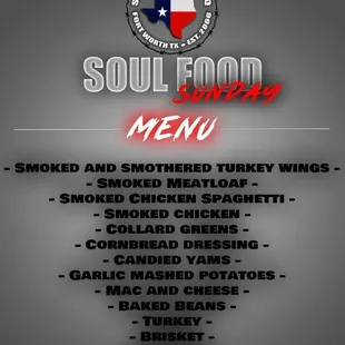 Sunday menu from Instagram