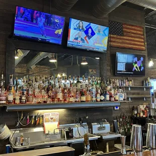 the bar and the televisions