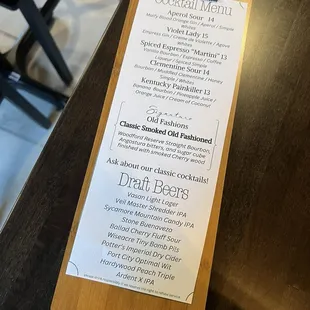 menu