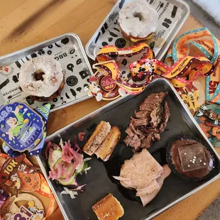#FoodieRunner approved! My after marathon meal. Smoked pork belly, brisket, turkey, pickled veggies, and some donut sliders!