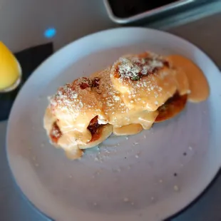 Brisket Eggs Benedict sandwich