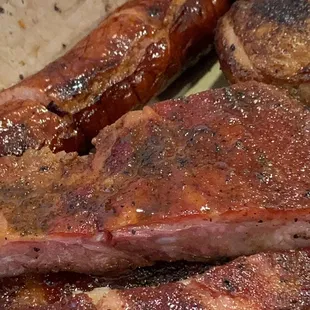 Four 4 meat - ribs, brisket, chicken &amp; sausage w/ sides
