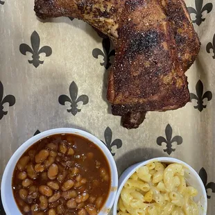 Smoked chicken (qtr) w/ 2 sides