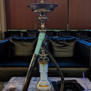 a hook on a table with drinks