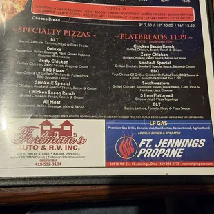 menu