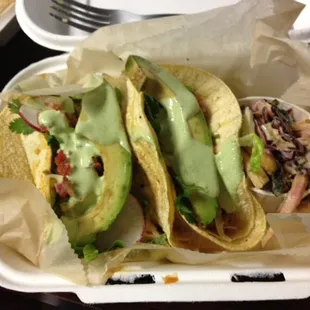 Chicken tacos w/ slaw