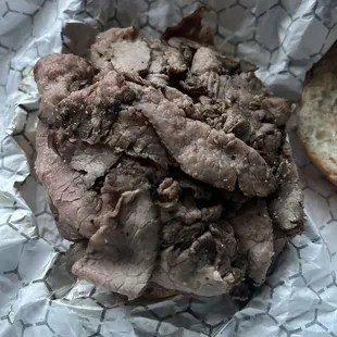 Medium pit beef that looks like beef jerky!