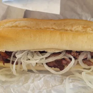 pit beef hoagie just looking at you, waiting to be put in your mouth