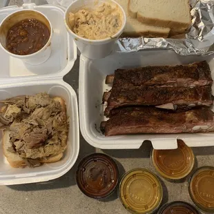 a variety of food items