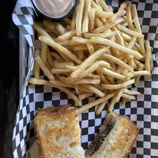 The amazing parmesan encrusted burger!