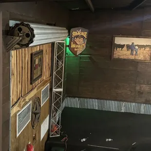 smoke coming out of the back of a building