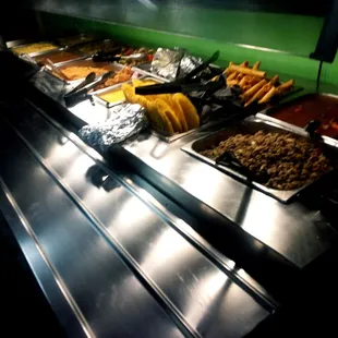 All you can eat Mexican buffet.