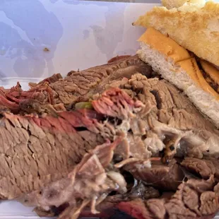 Succulent sliced Brisket Sandwich Combo
