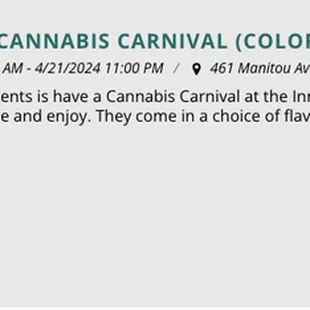 The Club 710 &amp; Blazing Events is have a Cannabis Carnival at the Innhale Resort at 461 Manitou Ave in Manitou Colorado. We have GIANT TURKEY