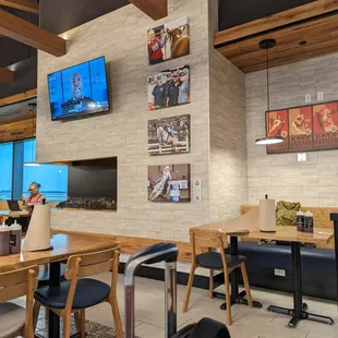 Great space with homage to all the American Royal posters of the past and a (smoking) fireplace!