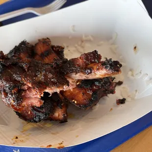 What left of my ribs and rice was excellent