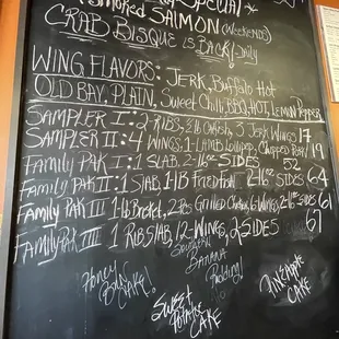 Daily menu.